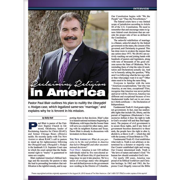 Reclaiming Religion In America reprint