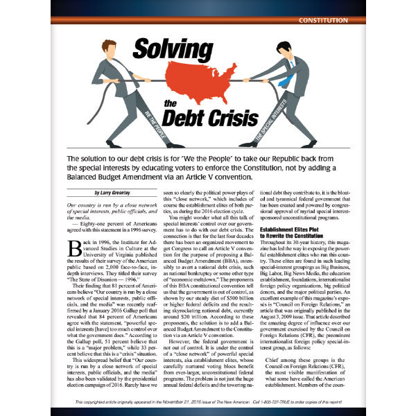 Solving the Debt Crisis reprint